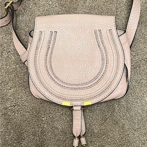 Chloe Light Pink Marcie small Saddle Bag